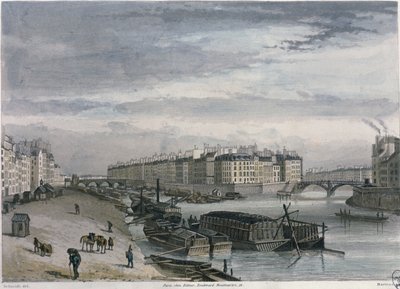 Het Île Saint-Louis, 1832 door Bernhard Schmidt